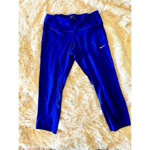 Nike Dri Fit Cropped Cobalt Blue Running Leggings